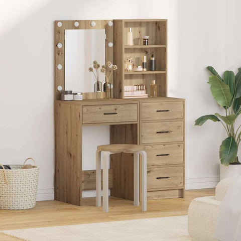 vidaXL Dressing Table 2 pcs Brown 50 x 41 x 135 cm Engineered wood