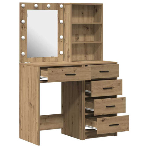 vidaXL Dressing Table 2 pcs Brown 50 x 41 x 135 cm Engineered wood