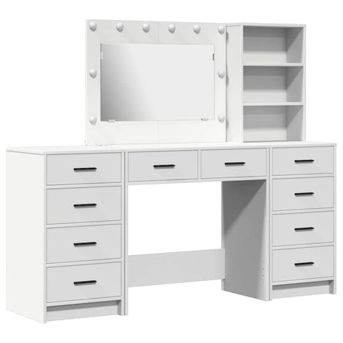 vidaXL Dressing Table 3 pcs White 40 x 41 x 135 cm Engineered wood