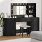 vidaXL Dressing Table 3 pcs Black 40 x 41 x 135 cm Engineered wood