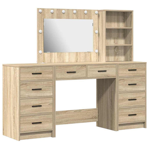 vidaXL Dressing Table 3 pcs Brown 40 x 41 x 135 cm Engineered wood
