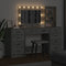 vidaXL Dressing Table 3 pcs Grey 40 x 41 x 135 cm Engineered wood
