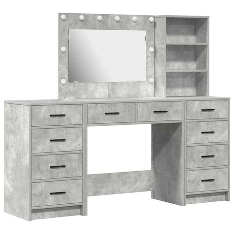vidaXL Dressing Table 3 pcs Grey 40 x 41 x 135 cm Engineered wood