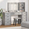 vidaXL Dressing Table 3 pcs Grey 40 x 41 x 135 cm Engineered wood
