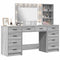 vidaXL Dressing Table 3 pcs Grey 40 x 41 x 135 cm Engineered wood