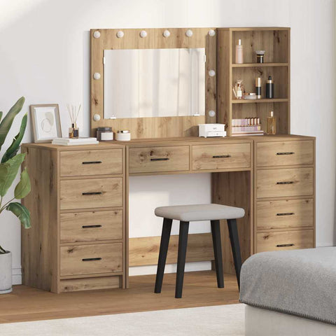 vidaXL Dressing Table 3 pcs Brown 40 x 41 x 135 cm Engineered wood