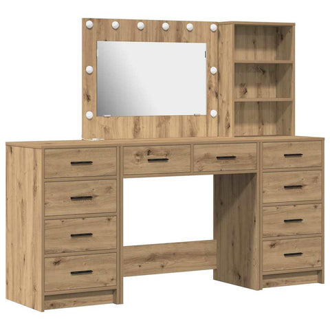 vidaXL Dressing Table 3 pcs Brown 40 x 41 x 135 cm Engineered wood
