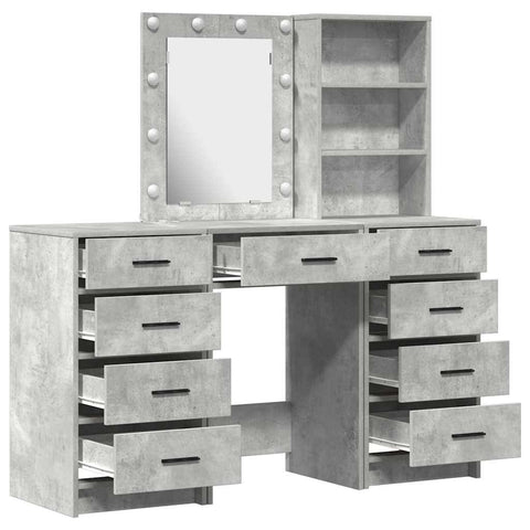 vidaXL Dressing Table 3 pcs Grey 40 x 41 x 135 cm Engineered wood