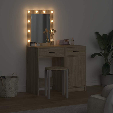 vidaXL Dressing Table 2 pcs Brown 50 x 41 x 135 cm Engineered wood