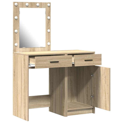 vidaXL Dressing Table 2 pcs Brown 50 x 41 x 135 cm Engineered wood