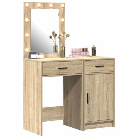 vidaXL Dressing Table 2 pcs Brown 50 x 41 x 135 cm Engineered wood