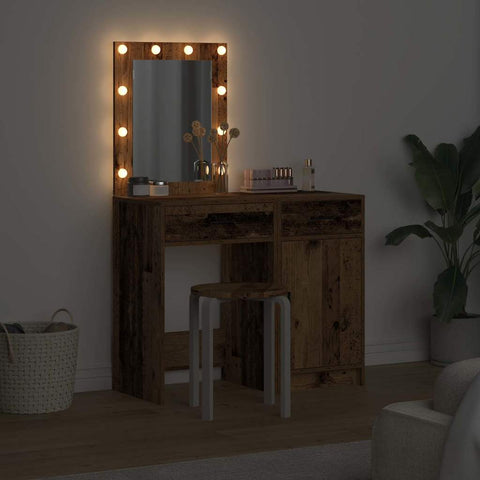 vidaXL Dressing Table 2 pcs Brown 50 x 41 x 135 cm Engineered wood