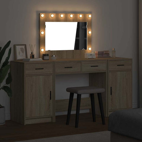 vidaXL Dressing Table 3 pcs Brown 40 x 41 x 75 cm Engineered wood