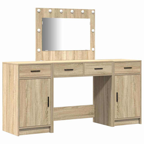 vidaXL Dressing Table 3 pcs Brown 40 x 41 x 75 cm Engineered wood