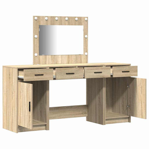 vidaXL Dressing Table 3 pcs Brown 40 x 41 x 75 cm Engineered wood