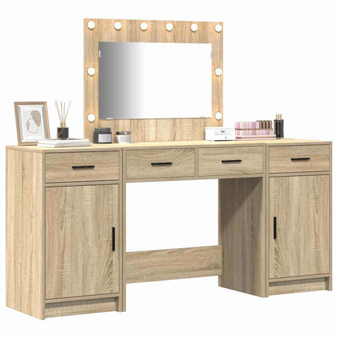 vidaXL Dressing Table 3 pcs Brown 40 x 41 x 75 cm Engineered wood