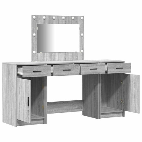 vidaXL Dressing Table 3 pcs Grey 40 x 41 x 75 cm Engineered wood