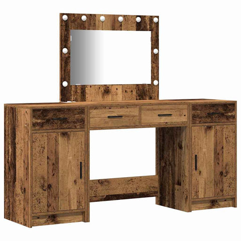 vidaXL Dressing Table 3 pcs Brown 40 x 41 x 75 cm Engineered wood
