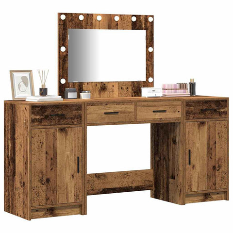 vidaXL Dressing Table 3 pcs Brown 40 x 41 x 75 cm Engineered wood