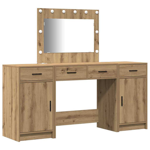 vidaXL Dressing Table 3 pcs Brown 40 x 41 x 75 cm Engineered wood