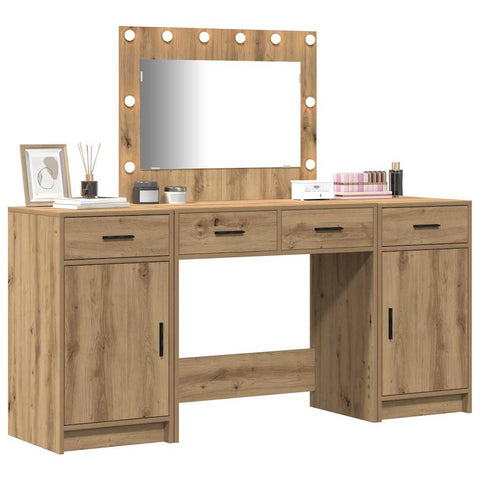 vidaXL Dressing Table 3 pcs Brown 40 x 41 x 75 cm Engineered wood