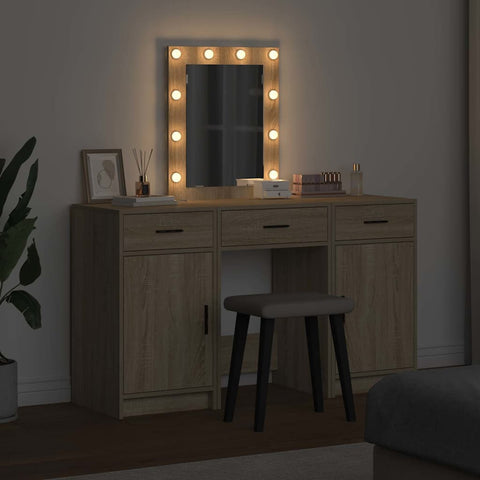 vidaXL Dressing Table with Door Brown 50 x 41 x 135 cm Engineered wood