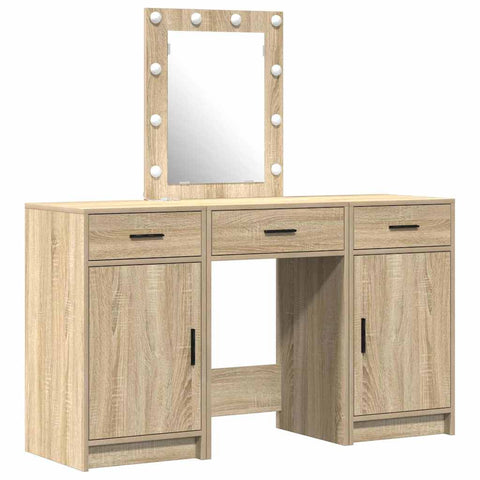 vidaXL Dressing Table with Door Brown 50 x 41 x 135 cm Engineered wood