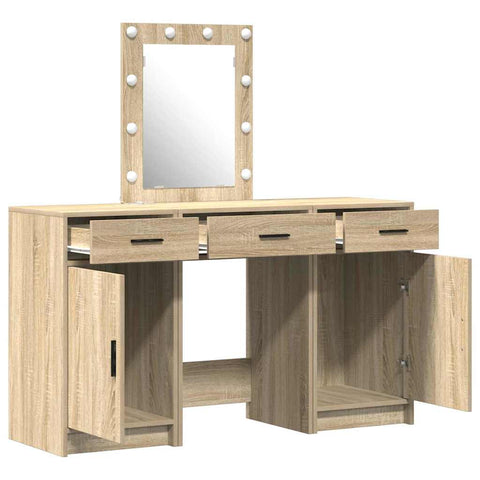 vidaXL Dressing Table with Door Brown 50 x 41 x 135 cm Engineered wood