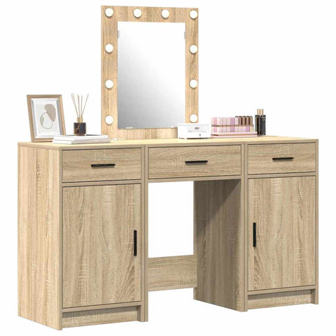 vidaXL Dressing Table with Door Brown 50 x 41 x 135 cm Engineered wood