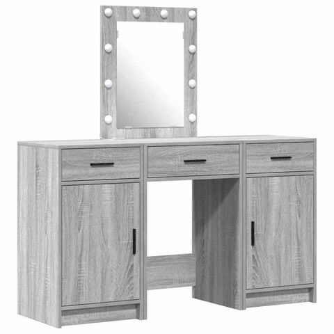 vidaXL Dressing Table with Door Grey 50 x 41 x 135 cm Engineered wood