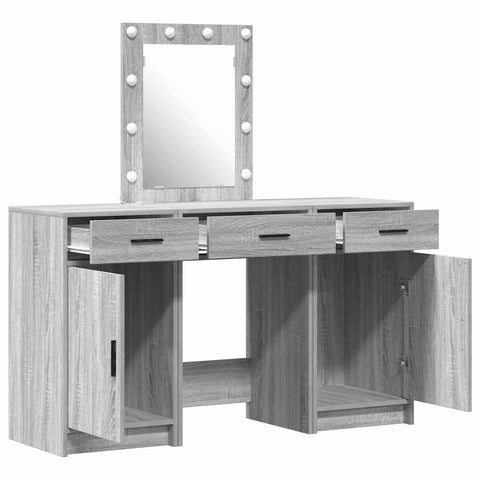vidaXL Dressing Table with Door Grey 50 x 41 x 135 cm Engineered wood