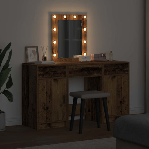 vidaXL Dressing Table with Door Brown 50 x 41 x 135 cm Engineered wood