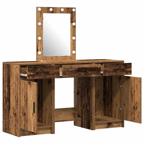 vidaXL Dressing Table with Door Brown 50 x 41 x 135 cm Engineered wood