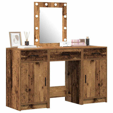 vidaXL Dressing Table with Door Brown 50 x 41 x 135 cm Engineered wood
