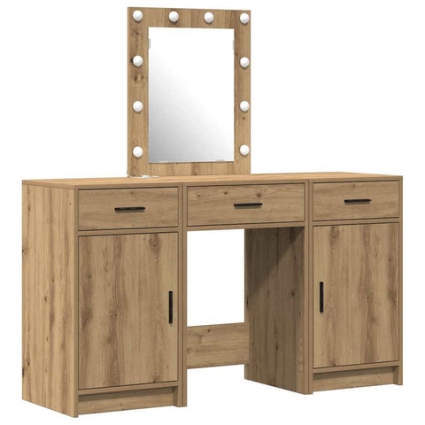 vidaXL Dressing Table with Door Brown 50 x 41 x 135 cm Engineered wood