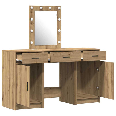 vidaXL Dressing Table with Door Brown 50 x 41 x 135 cm Engineered wood