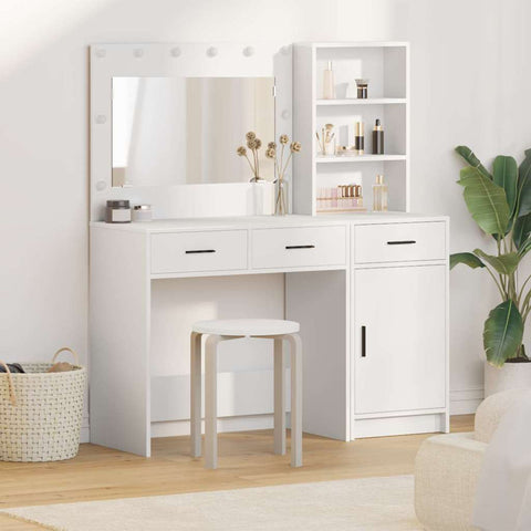 vidaXL Dressing Table 2 pcs White 78.5 x 41 x 135 cm Engineered wood