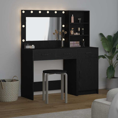 vidaXL Dressing Table 2 pcs Black 78.5 x 41 x 135 cm Engineered wood