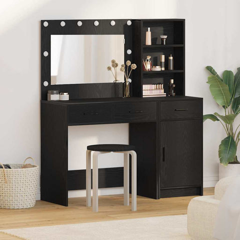 vidaXL Dressing Table 2 pcs Black 78.5 x 41 x 135 cm Engineered wood
