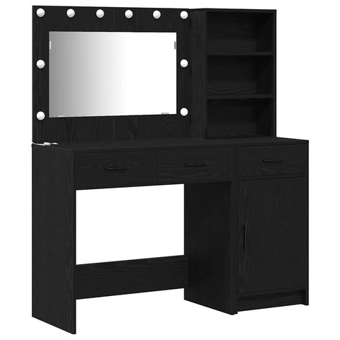 vidaXL Dressing Table 2 pcs Black 78.5 x 41 x 135 cm Engineered wood