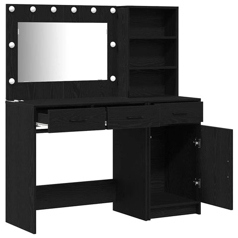 vidaXL Dressing Table 2 pcs Black 78.5 x 41 x 135 cm Engineered wood