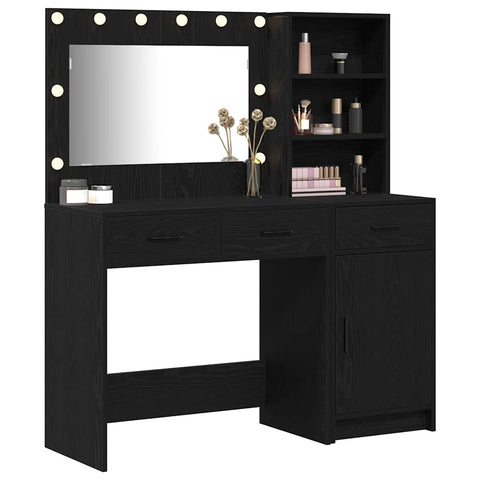 vidaXL Dressing Table 2 pcs Black 78.5 x 41 x 135 cm Engineered wood