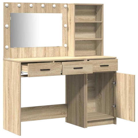 vidaXL Dressing Table 2 pcs Brown 78.5 x 41 x 135 cm Engineered wood