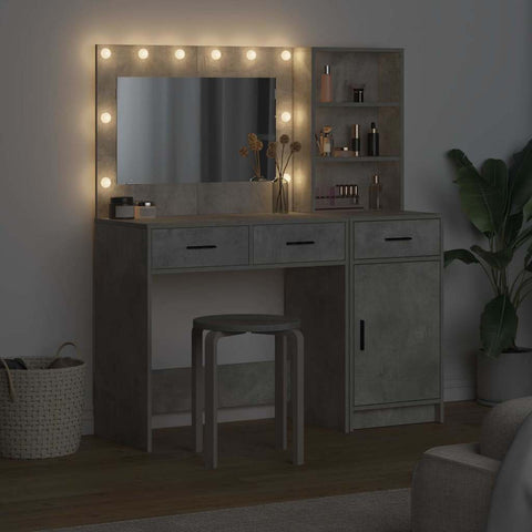 vidaXL Dressing Table 2 pcs Grey 78.5 x 41 x 135 cm Engineered wood