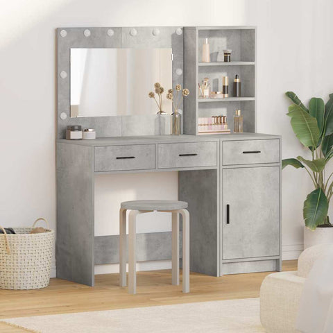vidaXL Dressing Table 2 pcs Grey 78.5 x 41 x 135 cm Engineered wood