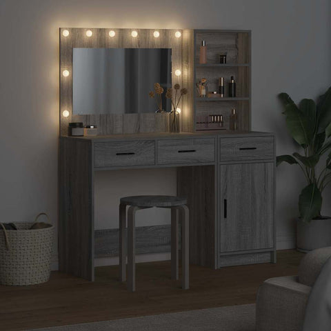 vidaXL Dressing Table 2 pcs Grey 78.5 x 41 x 135 cm Engineered wood