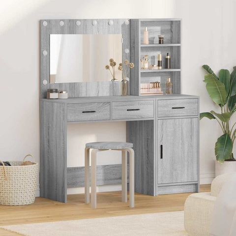vidaXL Dressing Table 2 pcs Grey 78.5 x 41 x 135 cm Engineered wood