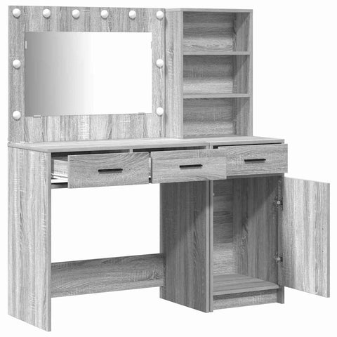 vidaXL Dressing Table 2 pcs Grey 78.5 x 41 x 135 cm Engineered wood