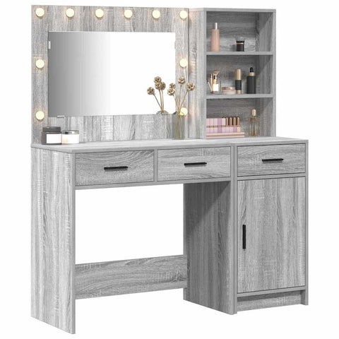 vidaXL Dressing Table 2 pcs Grey 78.5 x 41 x 135 cm Engineered wood