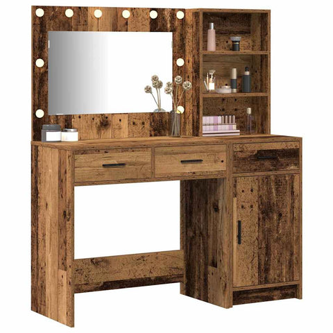 vidaXL Dressing Table 2 pcs Brown 78.5 x 41 x 135 cm Engineered wood